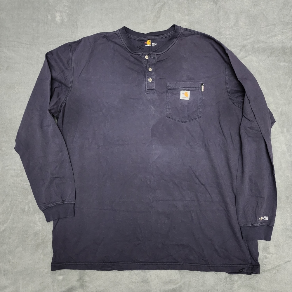 Carhartt Flame-Resistant Carhartt Force® Cotton Long Sleeve Henley Jersey